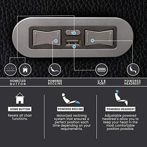 Valencia Piacenza Home Theater Seating | Premium Top Grain Nappa 9000 Leather, Power Recliner, Power Headrest, LED Lighting (Row Of 4 Loveseat Center, Black) 6 Valencia Piacenza Home Theater Seating | Premium Top Grain Nappa 9000 Leather, Power Recliner, Power Headrest, LED Lighting (Row Of 4 Loveseat Center, Black) - Image 4