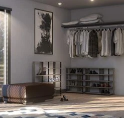 Furinno Turn-N-Tube 5 Tier Wide Shoe Rack, French Oak Grey/Black -Amazon Store 515ETdQcIwL