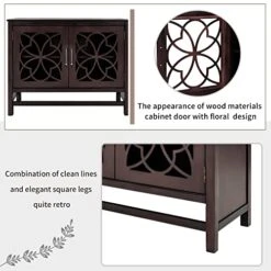 P PURLOVE Accent Storage Cabinet With Adjustable Shelf, French Style Wood Sideboard And Buffet Cabinet Table With Storage For/Kitchen/Dining Room/Living Room/Entryway -Amazon Store 515HQ3m9Z3L