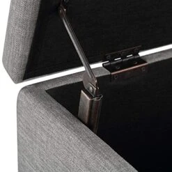 Amazon Basics Upholstered Storage Ottoman And Entryway Bench, 35.5"W X 16.5"D X 17"H, Light Gray -Amazon Store 515Msxa7MnL