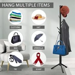 Azaeahom Coat Rack Freestanding With 8 Hooks 3 Adjustable Height Coat Racks Stand Clothing Hanger Stand Wooden Coat Tree Easy Assembly For Entryway, Bedroom, Hallway, Dormitory,Office Black 10 Azaeahom Coat Rack Freestanding With 8 Hooks 3 Adjustable Height Coat Racks Stand Clothing Hanger Stand Wooden Coat Tree Easy Assembly For Entryway, Bedroom, Hallway, Dormitory,Office Black -Amazon Store 515ReZmprnL