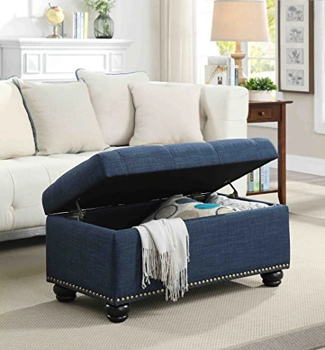 Convenience Concepts Designs4Comfort 7th Avenue Storage Ottoman, Blue Fabric 4 Convenience Concepts Designs4Comfort 7th Avenue Storage Ottoman, Blue Fabric - Image 2