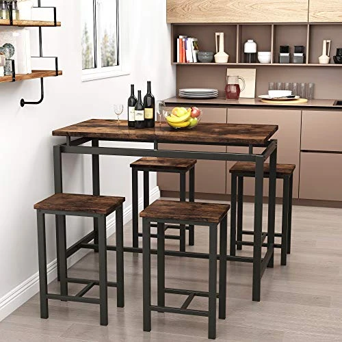 Recaceik 5 PCS Dining Table Set, Modern Kitchen Table And Chairs For 4, Wood Pub Bar Table Set Perfect For Breakfast Nook, Small Space Living Room 3 Recaceik 5 PCS Dining Table Set, Modern Kitchen Table And Chairs For 4, Wood Pub Bar Table Set Perfect For Breakfast Nook, Small Space Living Room