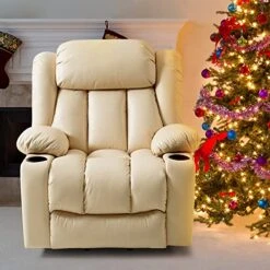 LEISLAND Power Lift Chairs Recliners For Elderly, Breathable Leather Recliner Chairs With Massage And Heat, Lay Flat Sleeper Chair With Cup Holder,OKIN Motor,USB Charge Port, Remote Control(Beige) -Amazon Store 515VtKKcHJL