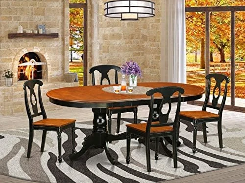 EAST WEST FURNITURE 9 Pc Dining Room Set-Dining Table With 8 Wooden Dining Chairs 9 EAST WEST FURNITURE 9 Pc Dining Room Set-Dining Table With 8 Wooden Dining Chairs - Image 7