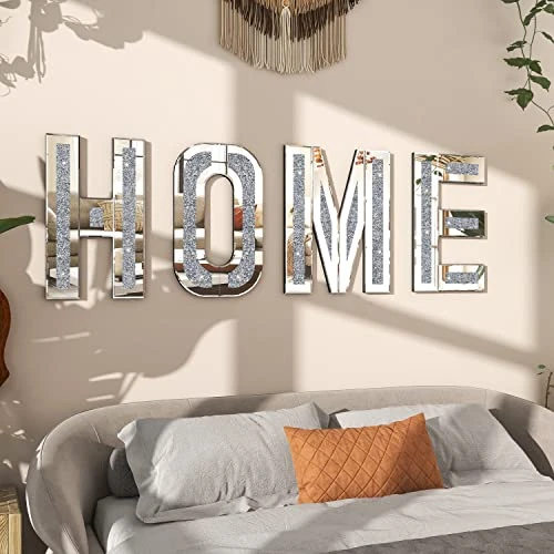 SHYFOY Home Letter For Wall Decor, Mirrored Crushed Diamond Living Room Letter Wall Decor, Large 3D Wall Art Sign Home Decorations For Living Room 3 SHYFOY Home Letter For Wall Decor, Mirrored Crushed Diamond Living Room Letter Wall Decor, Large 3D Wall Art Sign Home Decorations For Living Room