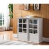 Pilaster Designs Nolan Wood Sliding Door China Curio Display Cabinet In White -Amazon Store 515dSp51ySL