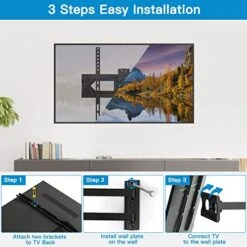 Pipishell Full Motion TV Wall Mount, Heavy Duty Single Articulating Arms TV Bracket For Most 26-60 Inch Flat Curved TVs, Up To VESA 400x400mm And 77lbs, Support Swivel, Tilt, Level Adjustment 12 Pipishell Full Motion TV Wall Mount, Heavy Duty Single Articulating Arms TV Bracket For Most 26-60 Inch Flat Curved TVs, Up To VESA 400x400mm And 77lbs, Support Swivel, Tilt, Level Adjustment -Amazon Store 515e9HgIalL
