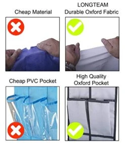 LONGTEAM Thick Oxford Fabric Over The Door Shoe Organizer 12 Pockets Hanging Shoe Storage Holder For Bedroom, Bathroom And College Dorm Room (Gray) 8 LONGTEAM Thick Oxford Fabric Over The Door Shoe Organizer 12 Pockets Hanging Shoe Storage Holder For Bedroom, Bathroom And College Dorm Room (Gray) -Amazon Store 515mDG7pzZL