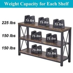 BON AUGURE Industrial Sofa Console Table For Entryway, 3 Tier Foyer Table For Hallway, Rustic Hall Tables Behind Couch (47 Inch, Rustic Brown) -Amazon Store 515pr6QflxL