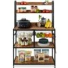 Best Choice Products 67in Baker's Rack, Multipurpose Counter-Height Kitchen Accessory For Food Prep, Cooking, Storage W/Locking Wheels, Adjustable Feet, 2 Wire Baskets, Shelf Backings - Brown/Black -Amazon Store 515yTeTSgdL
