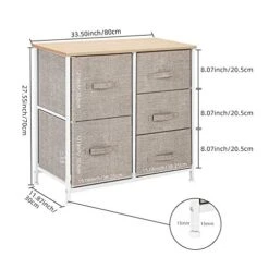 Basic Houseware 5 Drawers Dresser Storage Chest Sturdy Steel Frame Wood Top Organizer Units For Hallway Entryway -Amazon Store 515zHvCqxxL