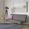 Ochangqi Modern Convertible Futon Sofa Bed With Metal Legs, Adjustable Futon Couch Sleeper, Loveseat Futon, 2 In 1 Folding Sofa Bed For Apartments, Guest Rooms, And Compact Spaces, Home Office (Gray)