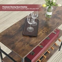 ALAPUR Industrial Wine Rack Table, Freestanding Wine Bar Table With Glass Holder And Bottle Shelf, Table Bar With Wine Storage, Brown 41''x16''x37'' -Amazon Store 5169NqFoEFL