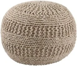 Signature Design By Ashley Latricia Round Knitted Pouf Ottoman, 17 X 17 Inches, Black & White -Amazon Store 516FG1a6GCL. AC