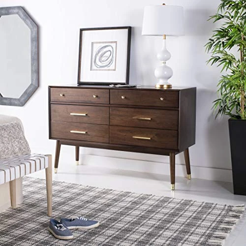Safavieh Couture Home Madden Modern Retro Walnut 6-drawer Dresser 3 Safavieh Couture Home Madden Modern Retro Walnut 6-drawer Dresser