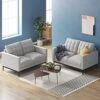 ZINUS Thompson Loveseat / Tufted Cushions / Green Tea Infused Foam Cushions / Tool-Free, Easy Assembly, Light Grey -Amazon Store 516OOrLgxoL