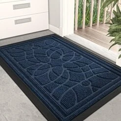 DEXI Front Door Mat, Welcome Mat Heavy Duty Durable Low Profile Outside Doormat For Entryway, Patio, Garage, High Traffic Areas, 17"X29", Grey -Amazon Store 516PIIkQJZL. AC