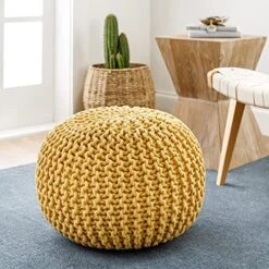 Artistic Weavers McIntosh Cotton Knitted Round Pouf 14"H X 20"W X 20"D,Saffron 21 Artistic Weavers McIntosh Cotton Knitted Round Pouf 14"H X 20"W X 20"D,Saffron -Amazon Store 516lc8oKJBL