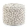 SIMPLIHOME Coates Round Macrame Pouf, Footstool, Upholstered In Natural Woven Cotton, For The Living Room, Bedroom And Kids Room, Boho, ,