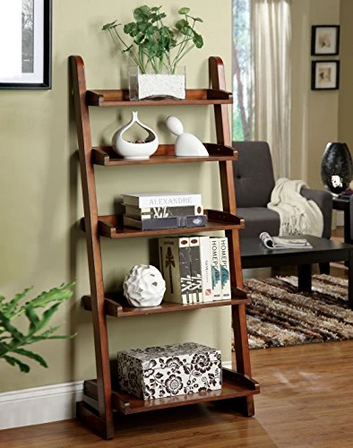 PayLessHere Ladder Shelf, 5-Tier Bookshelf, Storage Rack Shelves,Wood Shelves Leaning Against The Wall Or Stand Alone For Bedroom Living Room,Brown 3 PayLessHere Ladder Shelf, 5-Tier Bookshelf, Storage Rack Shelves,Wood Shelves Leaning Against The Wall Or Stand Alone For Bedroom Living Room,Brown