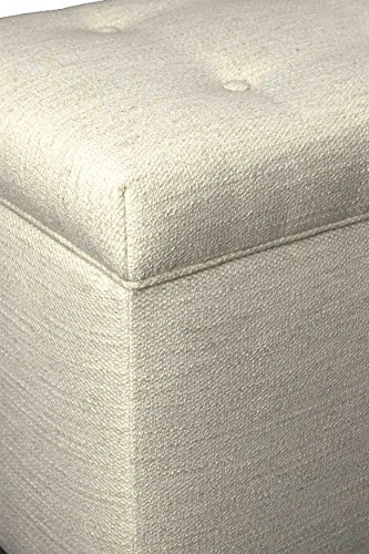 MJL Furniture Designs Angela Collection Button Tufted Upholstered Lift Top Medium Sized Bedroom Chest Storage Trunk, Belfast Series, Ivory 6 MJL Furniture Designs Angela Collection Button Tufted Upholstered Lift Top Medium Sized Bedroom Chest Storage Trunk, Belfast Series, Ivory - Image 4