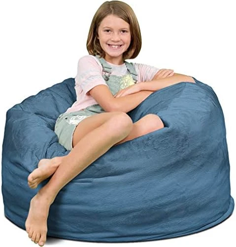 ULTIMATE SACK 3000 (3 Ft.) Bean Bag Chair: Giant Foam-Filled Furniture - Machine Washable Covers, Durable Inner Liner, 100% Virgin Foam. Comfy Bean Bag Chair. (Electric Blue, Suede) 15 ULTIMATE SACK 3000 (3 Ft.) Bean Bag Chair: Giant Foam-Filled Furniture - Machine Washable Covers, Durable Inner Liner, 100% Virgin Foam. Comfy Bean Bag Chair. (Electric Blue, Suede) - Image 13