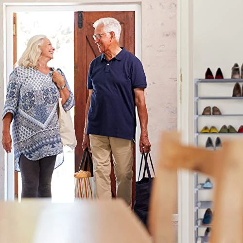 Relaxdays Fabric 10 Levels For 30 Pairs, Shoe Rack Height 150 X Width 62 X Depth 28 Cm, Grey, 1 Item 5 Relaxdays Fabric 10 Levels For 30 Pairs, Shoe Rack Height 150 X Width 62 X Depth 28 Cm, Grey, 1 Item - Image 3