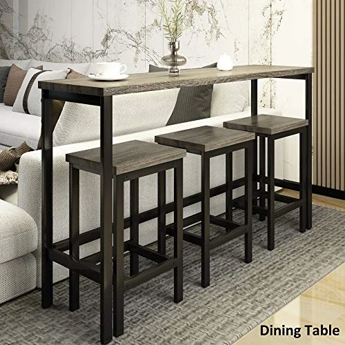 Merax Counter Height Pub Table Set With 3 Stools, Bar Table And Chair Set 4-Piece Dining Table Set With Metal Frame 9 Merax Counter Height Pub Table Set With 3 Stools, Bar Table And Chair Set 4-Piece Dining Table Set With Metal Frame - Image 7