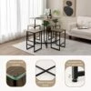 Giantex 5 Piece Dining Table Set, Industrial Kitchen Table Set W/ 4 Stools, Square Space-Saving Bar Table Set For Small Spaces, Apartment, Counter Height Table Sets W/Metal Frame (Natural & Black) -Amazon Store 517dPvH2jSL