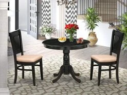 East West Furniture ANVA5-OAK-W Dining Set -Amazon Store 517epHW89gL. AC