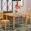 East West Furniture NOVA3-OAK-W 3 Piece Kitchen Table Set For Small Spaces Contains A Rectangle Dining Table With Butterfly Leaf And 2 Dining Room Chairs, 32x54 Inch, Oak -Amazon Store 517hzzyO6NL