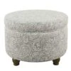 Homepop Home Decor | Upholstered Round Storage Ottoman | Ottoman With Storage For Living Room & Bedroom, Gray Floral 1 Homepop Home Decor | Upholstered Round Storage Ottoman | Ottoman With Storage For Living Room & Bedroom, Gray Floral -Amazon Store 517r1EjX2xL