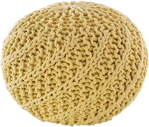 Artistic Weavers McIntosh Cotton Knitted Round Pouf 14"H X 20"W X 20"D,Saffron 12 Artistic Weavers McIntosh Cotton Knitted Round Pouf 14"H X 20"W X 20"D,Saffron - Image 10