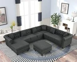 Morden Fort Couches For Living Room, Sofas For Living Room Furniture Sets, Loveseat And Sofa 2 Pieces, Fabric, Velvet Beige -Amazon Store 518VnYC7tfL. AC