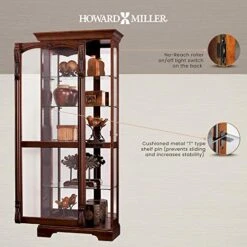 Howard Miller Bernadette Curio Cabinet 680-501 – Hampton Cherry Finish, Heavily Distressed Home Decor, Four Glass Shelves, Five Level Display Case, Locking Slide Door, Halogen Light 11 Howard Miller Bernadette Curio Cabinet 680-501 – Hampton Cherry Finish, Heavily Distressed Home Decor, Four Glass Shelves, Five Level Display Case, Locking Slide Door, Halogen Light -Amazon Store 518YsAbXS2L