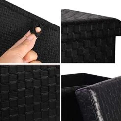 B FSOBEIIALEO Folding Storage Ottoman, Faux Leather Footrest Seat Long Ottomans Bench Storage Box Chest, Black 30"x15"x15" 17 B FSOBEIIALEO Folding Storage Ottoman, Faux Leather Footrest Seat Long Ottomans Bench Storage Box Chest, Black 30"x15"x15" -Amazon Store 518mq5jny0L