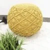 The Knitted Co. Cotton Pouf Handmade Macrame Ottoman - Farmhouse Rustic Accent Furniture - Footrest Round Bean Bag - For Living Room Bedroom Kids Room (Yellow, 18" X 18" X 14") -Amazon Store 518pN9jLmeL