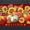 Briarwood Lane Fall Beauty Floral Doormat Pumpkins Indoor/Outdoor 30" X 18"