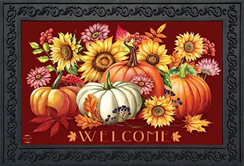 Briarwood Lane Fall Beauty Floral Doormat Pumpkins Indoor/Outdoor 30" X 18" 3 Briarwood Lane Fall Beauty Floral Doormat Pumpkins Indoor/Outdoor 30" X 18"
