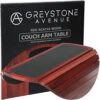 Greystone Avenue Couch Arm Table - Non-Slip Silicone Top & Waterproof Base Prevents Spills & Stains - Cherry Wood Sofa Arm Table, Armchair Table, Sofa Arm Tray, Sofa Armrest Tray, Couch Tray, 13dia -Amazon Store 518qHSPt9nL
