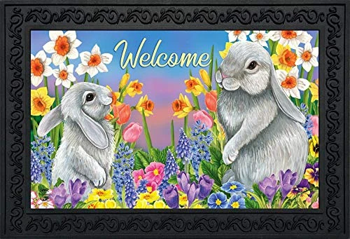 Briarwood Lane Spring Friends Bunnies Doormat Easter Welcome Floral 30" X 18" 3 Briarwood Lane Spring Friends Bunnies Doormat Easter Welcome Floral 30" X 18"