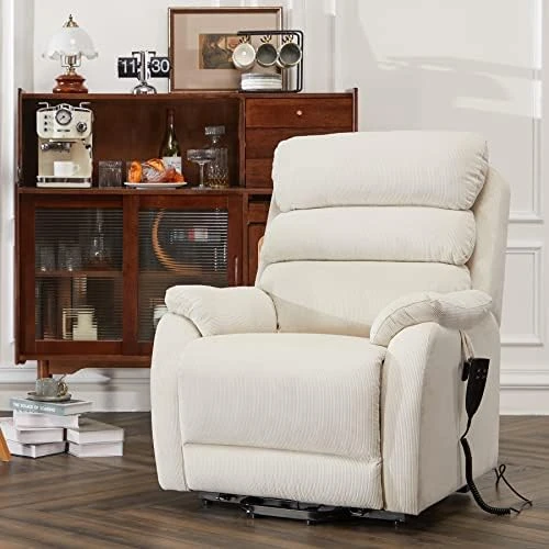 DYNOX Small Lift Chair Recliners With Massage And Heat, Dual Motor Power Lift Sofa With Infinite Adjust For Back And Footrest (Fabirc-Beige) 13 DYNOX Small Lift Chair Recliners With Massage And Heat, Dual Motor Power Lift Sofa With Infinite Adjust For Back And Footrest (Fabirc-Beige) - Image 11