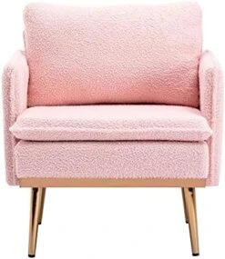 HOMEFUN Accent Chair Set Of 2, Velvet Wingback Armchair Modern Upholstered Single Sofa With Metal Legs For Living Room Bedroom Nursery, Beige -Amazon Store 519QoIHGfWL. AC