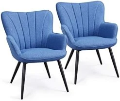 Yaheetech 2PCS Dining Chair Armrest Fabric Armchair Restaurant Chairs Hotel Reception Chairs Leisure Chair Sofa Side Chair Kitchen Dining Room Furniture Set Of 2 Gray -Amazon Store 519T2Y4ESKL. AC