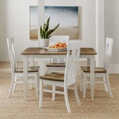 Carol's Inspirations 5 Piece Solid Wood Dining Room Set | 38x64 Inch Farmhouse Kitchen Table With 4 Chairs | Brown And Black Rustic Rectangle Table With Eased Edge And Distressing | Made In USA -Amazon Store 519afXmczaL. AC