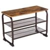 VASAGLE Shoe Bench Rack, 3-Tier Storage Shelf For Entryway Hallway Living Room, Industrial Accent Furniture With Steel Frame, 11.8 X 26.0 X 17.7 Inches, Rustic Brown 1 VASAGLE Shoe Bench Rack, 3-Tier Storage Shelf For Entryway Hallway Living Room, Industrial Accent Furniture With Steel Frame, 11.8 X 26.0 X 17.7 Inches, Rustic Brown -Amazon Store 519lMsj6yWL