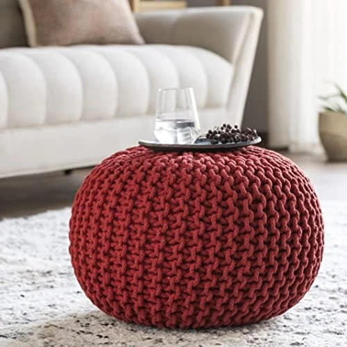 Artistic Weavers McIntosh Cotton Knitted Round Pouf 14"H X 20"W X 20"D,Saffron 15 Artistic Weavers McIntosh Cotton Knitted Round Pouf 14"H X 20"W X 20"D,Saffron - Image 13