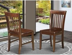 East West Furniture NFC-BLK-W Dining Room Chairs, Wood Seat -Amazon Store 519ph0LA4hL. AC