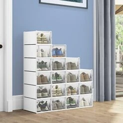 YITAHOME XL Shoe Storage Box, 18 PCS Shoe Storage Organizers Stackable Shoe Storage Box Rack Containers Drawers - White (X-Large Size-Fit For All Size Shoes) -Amazon Store 519t4N3T5YL. AC